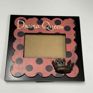Drama Queen Black and Pink Polka Dot Picture Frame
